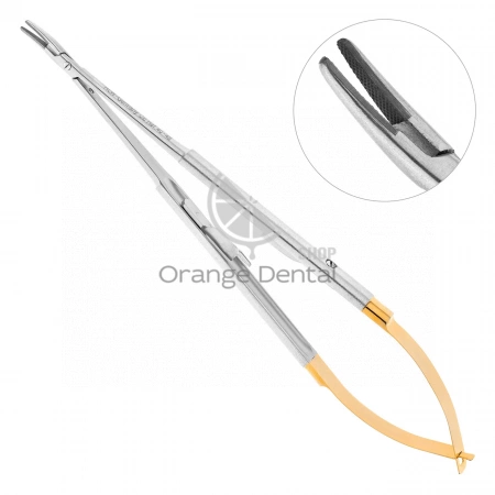 Иглодержатель Micro-Nadelhalter TC, изогнутый, 18 см 40-46