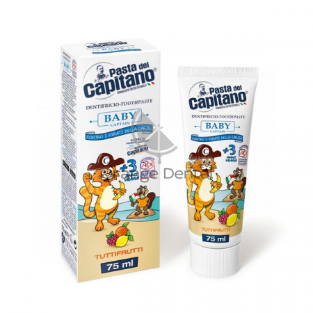 Детская зубная паста Pasta del CAPITANO возраст 3+  Тутти Фрути  75 мл, Италия