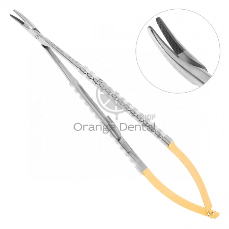 Иглодержатель Micro-Nadelhalter TC, изогнутый, 18 см 40-96TC