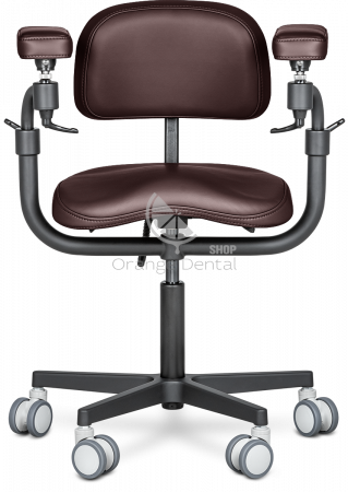 Стул-микроскописта-Mercury-Elite-Comfort-Black-Темно-коричневый-глянец-(HX001-69)
